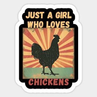 Just a Girl Who Loves Chickens Sticker